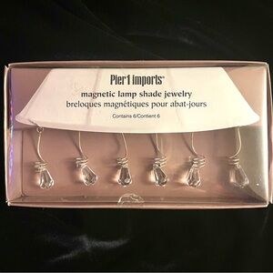 Pier 1 Lamp Shade Crystal Jewelry Set Silver  NWT 6 Pieces